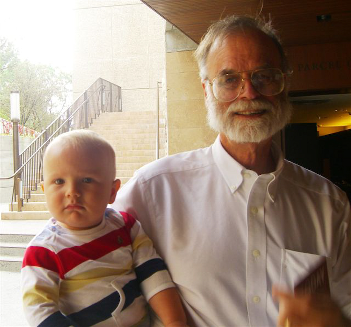 Jim Gray with his grandson Sam